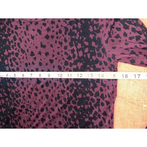 Vince Red Wysteria Leopard Print Long Sleeve Crew Neck Knit Top Women's Size XS - Picture 5 of 8
